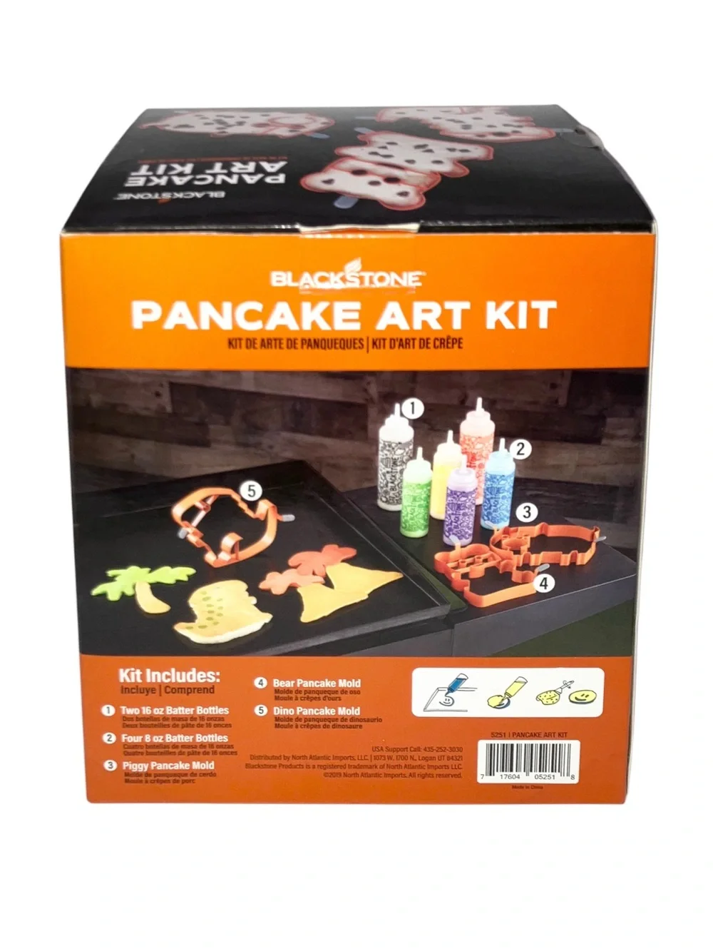 Blackstone Silicone Pancake Art Kit Box Set Dino Bear Pig Kids Activity 1 pk